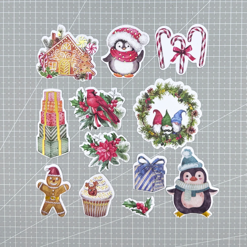 Creative Path 150 Stück Scrapbooking-Stanzformen Ephemera Weihnachten Pinguin Schneemann Ausgestanzte Papierausschnitte für Journaling und Kartenherstellung – Detail 3