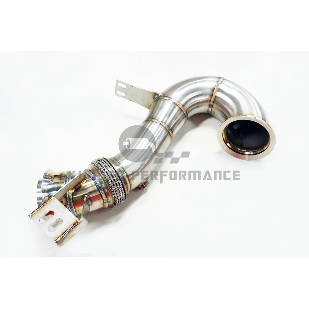 KUNGFU PERFORMANCE SS304 3.5'' Exhaust Catless Downpipe For M256 Engine A M G GT50 GT53 GT43 E53 GLE53 CLS53 GLS53 2018+