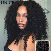 UNice Hair 7x5 & 13x4 Lace Curly Wig With Finger Coil Ends Pre Cut Pre Bleached Glueless Wig Human Hair Ready To Wear