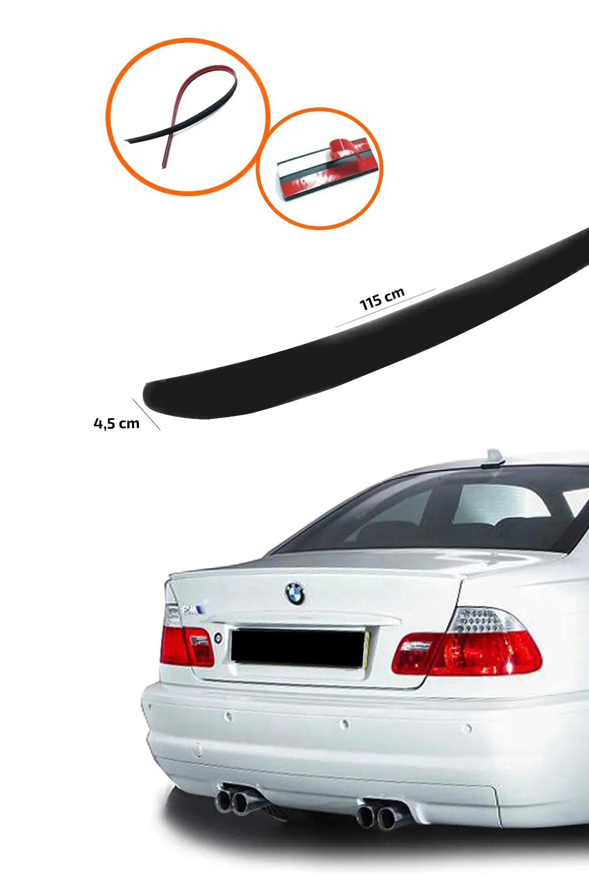 Rear Trunk Spoiler Universal Car Black Soft Rear Wing Lip Trim Spoiler ABS Glossy Black 5D Styling for all sedan vehicles.