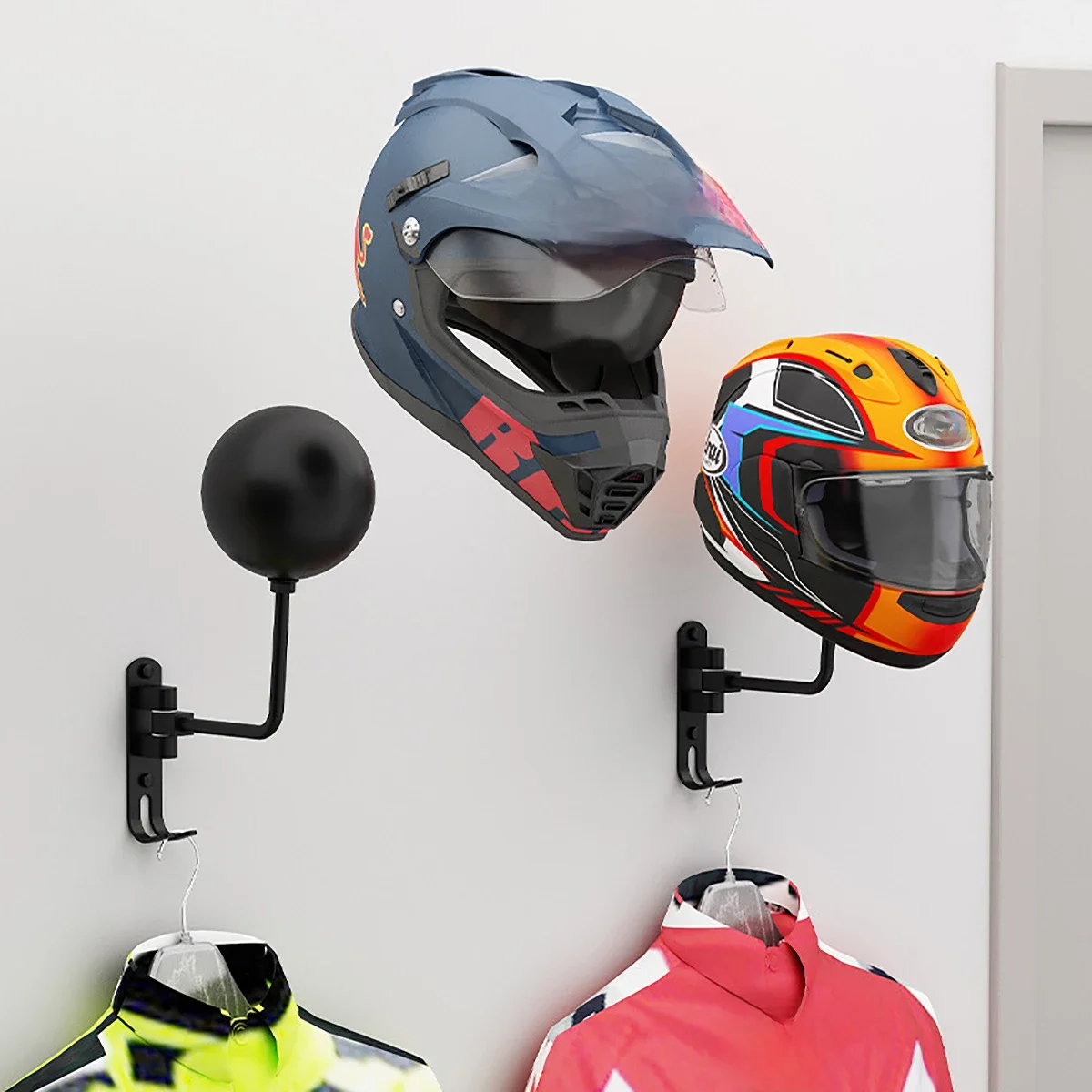 AliExpress NONE Motorcycle Helmet Rack Wall Mount Metal Bike Helmet Holder Mount Bicycle Helmet Display Hanger Stand Helmet Holder Helmet Hanger