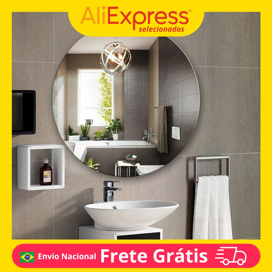 Espelho Acrílico Decorativo Círculo Redondo Circular, Ideal Para Sala, Quarto, Cozinha, Lavabo, Hall, Escritório, Design Moderno