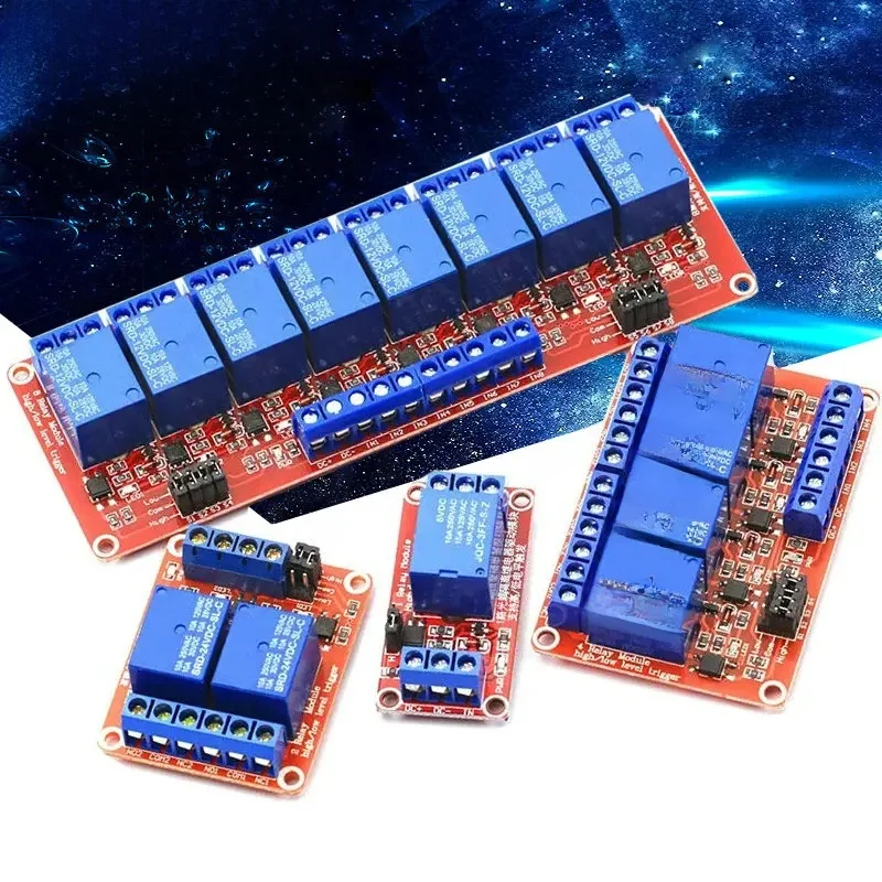 Bouclier de carte de Module de relais à 8 canaux DC 5V 12V 24V 1 2 4 6 avec optocoupleur/déclencheur de niveau haut et bas pour arduino Raspberry Pi