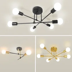 Lámpara de araña moderna para decoración del hogar, iluminación Simple, bombillas LED, lámpara de techo para dormitorio, comedor y sala de estar, envío directo