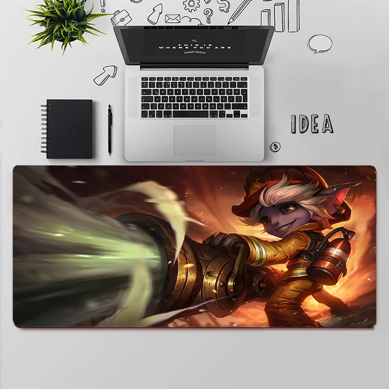 League of Legends Tristana Gaming Mouse Pad แผ่นรองเมาส์ขนาดใหญ่ PC Gamer แผ่นรองเม้าส์คอมพิวเตอร์ Big Mousepad แป้นพิมพ์โต๊ะแผ่นรองเมาส์