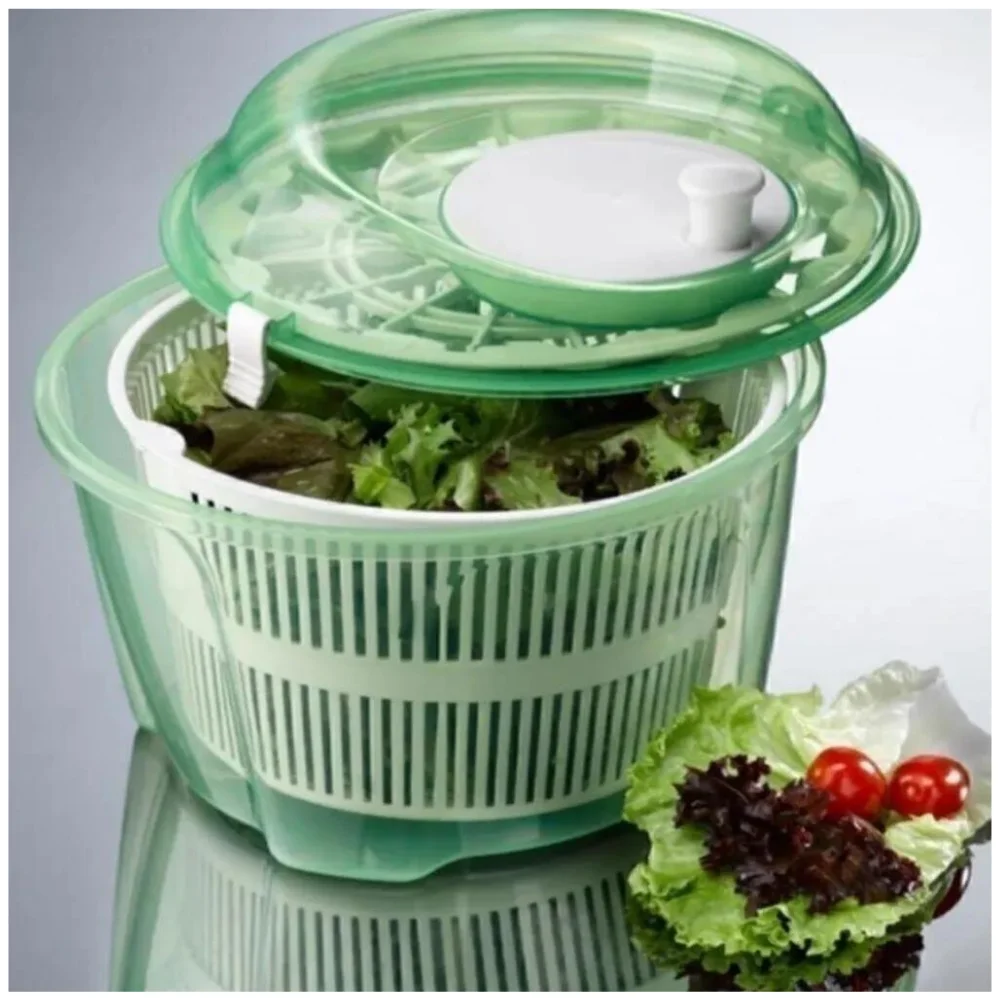 Salad And Vegetable Dryer 4.2 Lt Water Adding And Straining Vegetable Basket Strainer Walnut and Nutcracker Milk Frother Plastic