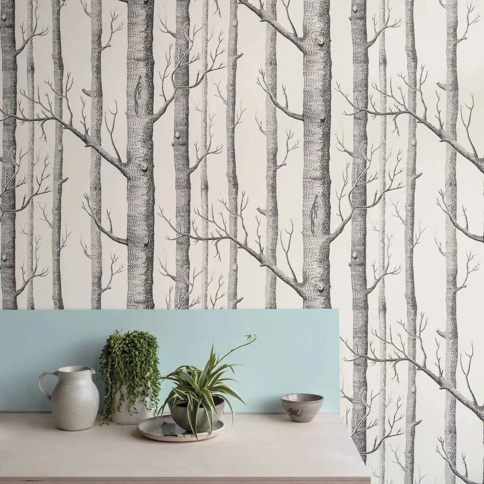 Birch Tree  wallpaper Icons Woods Forest wallpaper, scandinavian  style wallpaper black and white trees