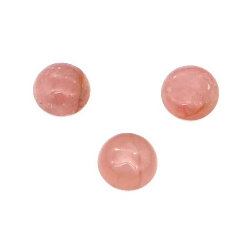 

5pcs Rhodochrosite Cabochon Cab Round Natural Stone Dome Size 5mm Flat Back For Jewelry Making DIY Earrings Ring Pendant