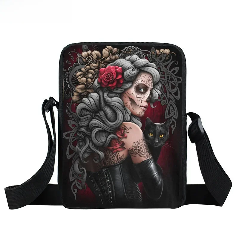 Ciemna gotycka torba kurierska Punk torebki damskie Grim Reaper nastoletnia torba na ramię czaszka damskie torby typu Crossbody na kopertówkę podróżną — zdjęcie 2