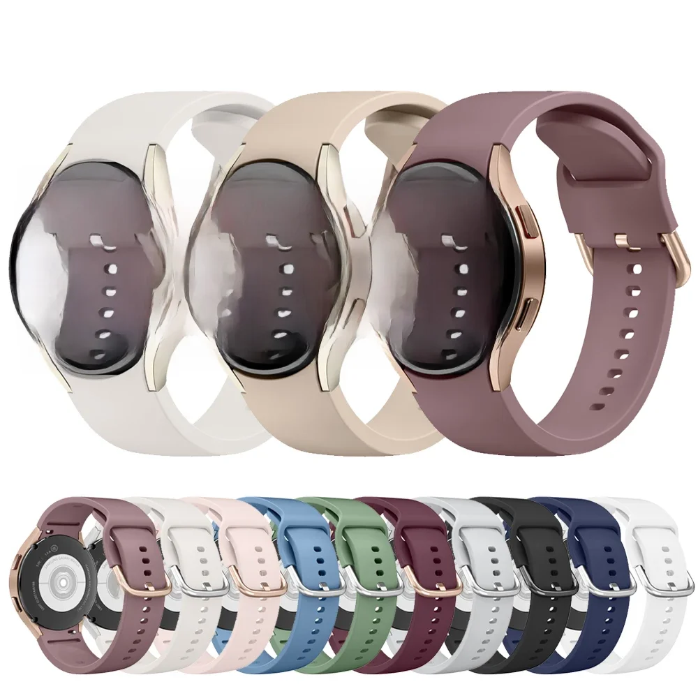 Pasek silikonowy bez luk do Samsung Galaxy Watch 4 5 6 7 40mm 44mm/Watch 4 6 Classic 42mm 46mm 43mm 47mm/5 Pro 45mm Bransoletka z paskiem — zdjęcie 2