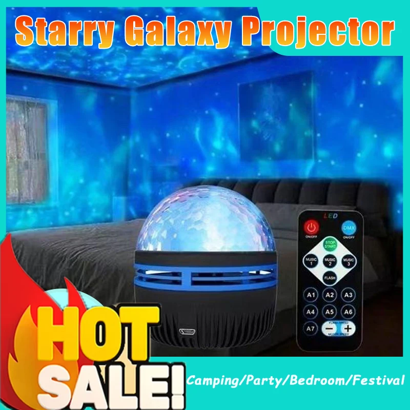 New Galaxy Sky Projector Bedroom Night Light LED Galaxy Projector Light Colorful Kids Room Decoration Christmas Party Decoratio