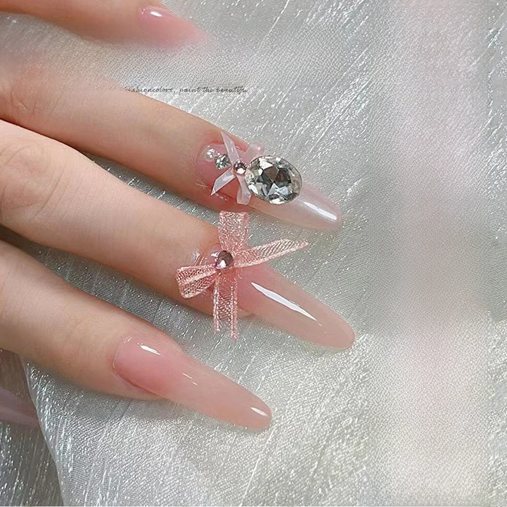 10 sztuk/zestaw styl baletowy Mini kokarda 3D śliczne ozdoby do paznokci matowe motylkowe paznokcie Charms wzory DIY akcesoria do paznokci — zdjęcie 2