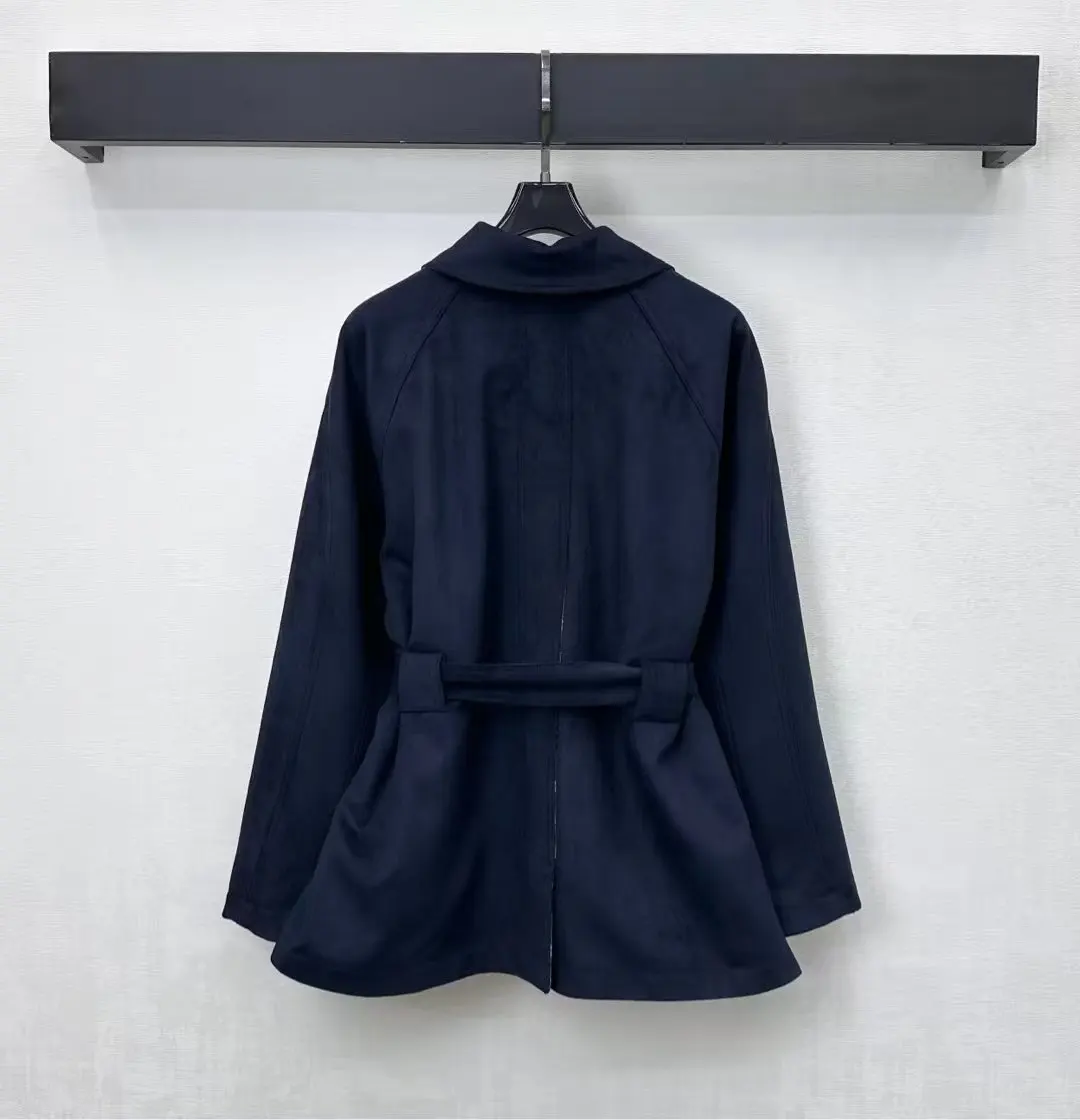 

Winter New Women's Fashionable High-quality Suede And Velvet Checkered Double-sided Trench Coat