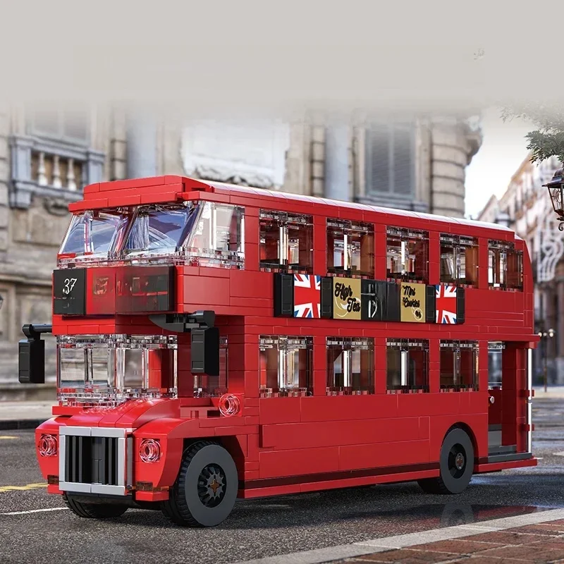 745PCS Britse Retro Dubbeldekker Bus Bouwstenen Stad Tour Bus Model Bricks Desktop Decoratie Speelgoed Voor Kinderen Vakantie Geschenken - afbeelding 2