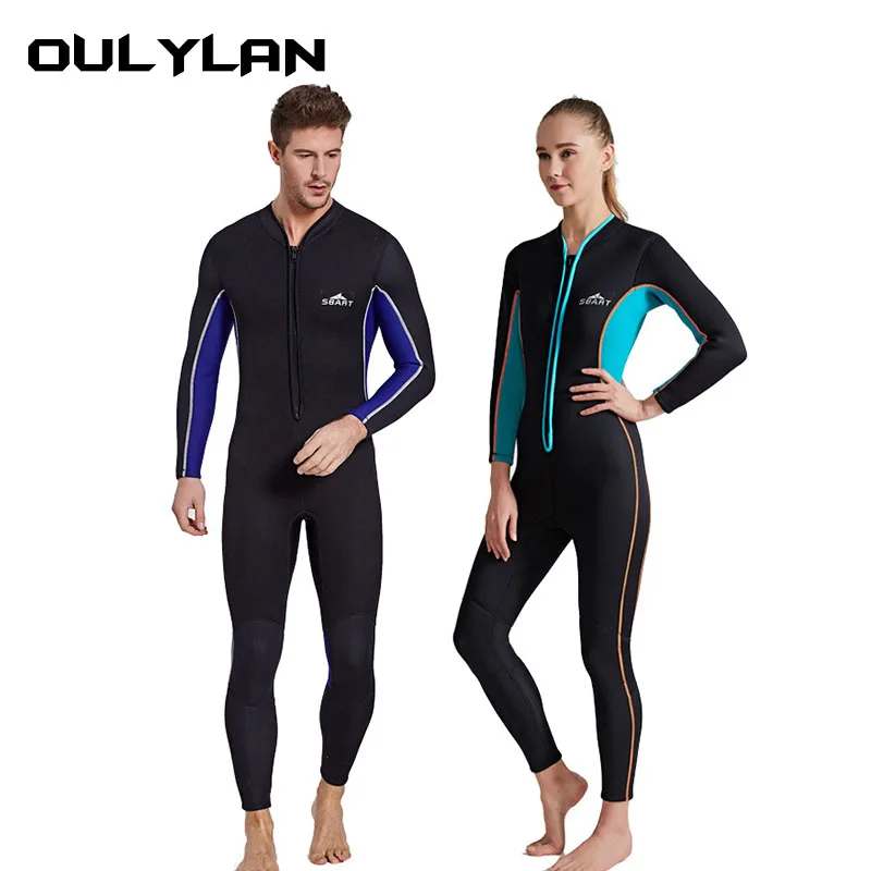 

OULYLAN 3MM Men Long Sleeve Split Wetsuit Wetsuit Neoprene Warm Jacket Pants Plus Size Women Swimsuit Scuba Diving Snorkeling Su