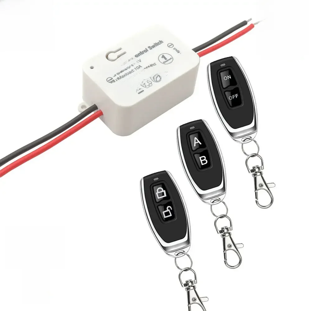 Commutateur de télécommande sans fil 12V 24V DC RF433MHz, commutateur de Contact humide, Module de relais 10A pour serrure électronique/LED/ampoule ON OFF