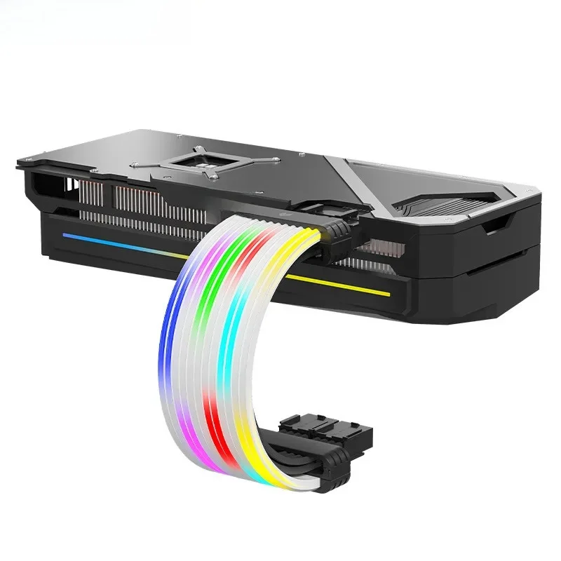 COOLMOON ARGB Meteor Light komputer 4.0 seria 16P karta graficzna 24PIN dekoracja płyty głównej przedłużacz zasilacza kabel neonowy — zdjęcie produktu 7