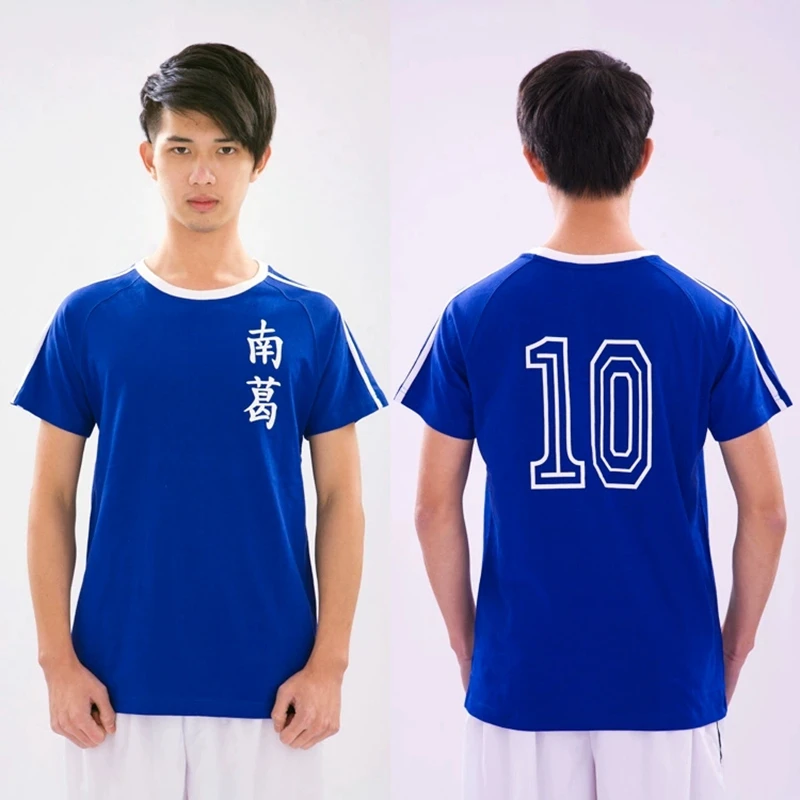 

No.10 Anime Captain Tsubasa Cosplay Tee Shirt Nankatsu Football Team Ozora Tsubasa Cosplay Top Anime White Short Sleeve T-shirt