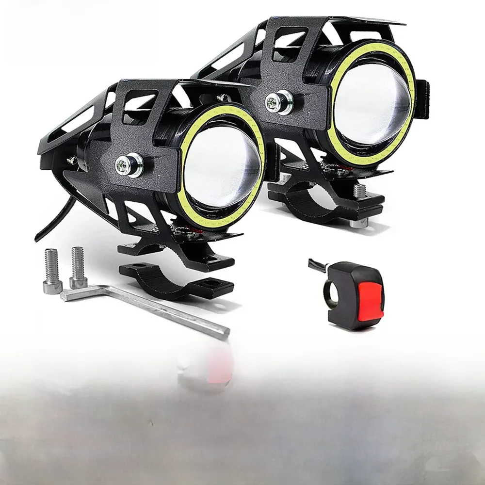 Reflektor motocyklowy Światła przeciwmgielne Super jasne oczy Dodatkowe reflektory U7 LED Światło przeciwmgielne do jazdy z przełącznikiem 12V — zdjęcie 2