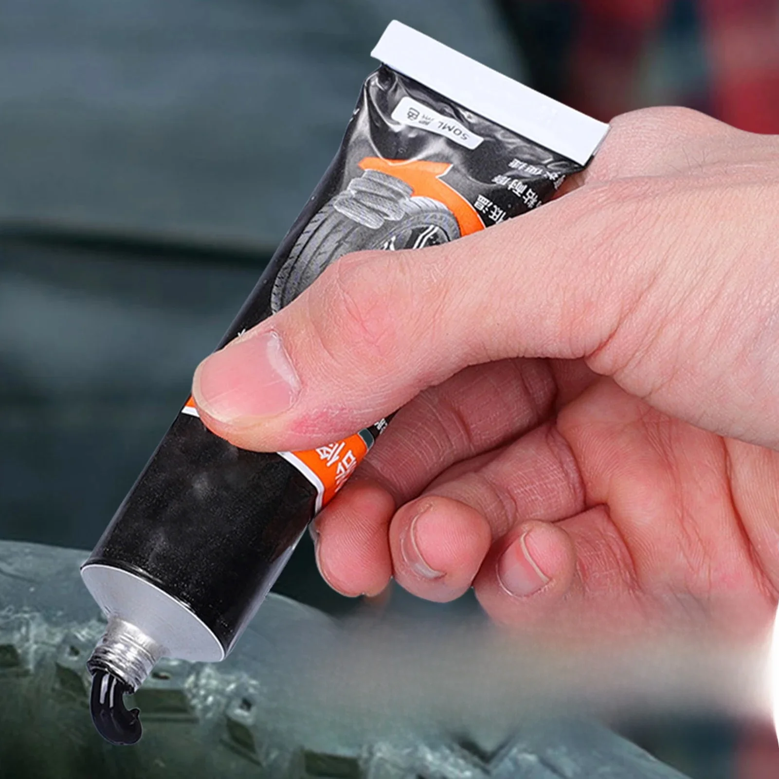Colle noire liquide pour réparation de pneus, 50ml, caoutchouc fort, résistant à l'usure, colle adhésive Non corrosive, outils instantanés pour voiture, Moto, camion