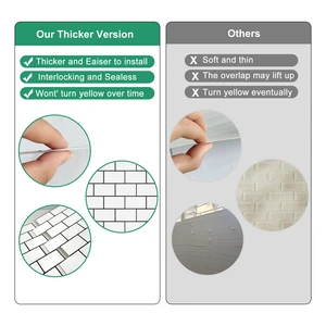 Kendinden yapışkanlı duvar yeraltı kabuğu ve sopa 3d tuğla vinil, duvar kağıdı, banyo, mutfak, backsplash çıkartmaları, duvar-10 levhalar 9 duvar kağıdı için en çok satılan, kendinden yükseltilmiş-no. 4