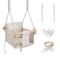 MAMOI Baby swing wood + SAFETY BELT, Swing for children garden indoor outdoor