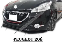 For Peugeot 208 Front Bumper Attachment Lip 2012-2020 Piano Glossy Black Splitter Diffuser Universal Spoiler Bumper Mud Flaps