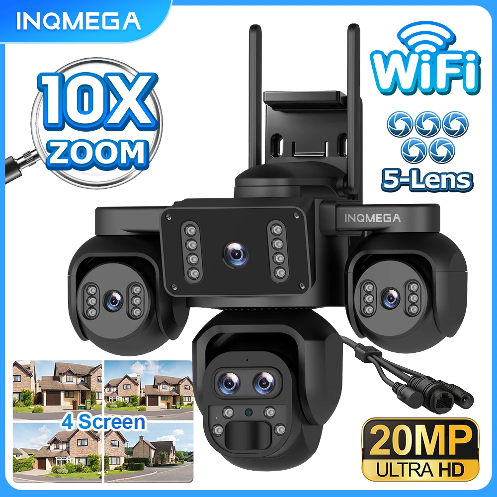 10X WiFi Surveillance Camera Outdoor 5 Lens PTZ IP Cameras Auto Tracking Audio Video ONVIF Security CCTV Camera