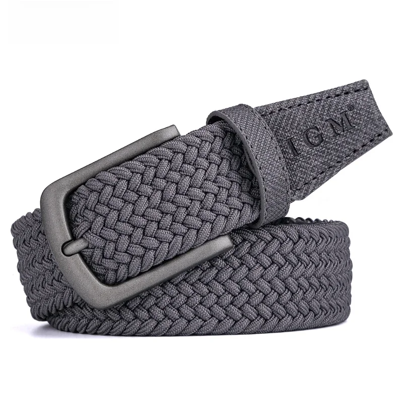 Mode hommes aiguille boucle ceinture toile pantalon jean stretch denim hommes ceinture tressée