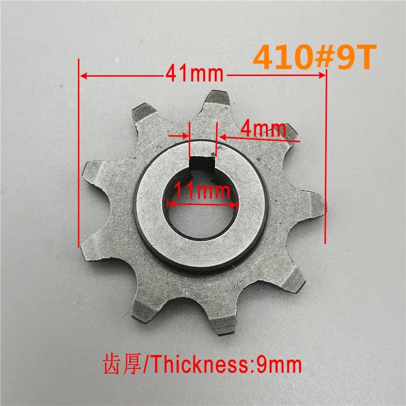 9/13 Teeth Electric Vehicle Type 410 Bike Chain Wheel Pinion Gear Motor Sprocket Carbon Steel Gear for Ordinary Bicycle Parts