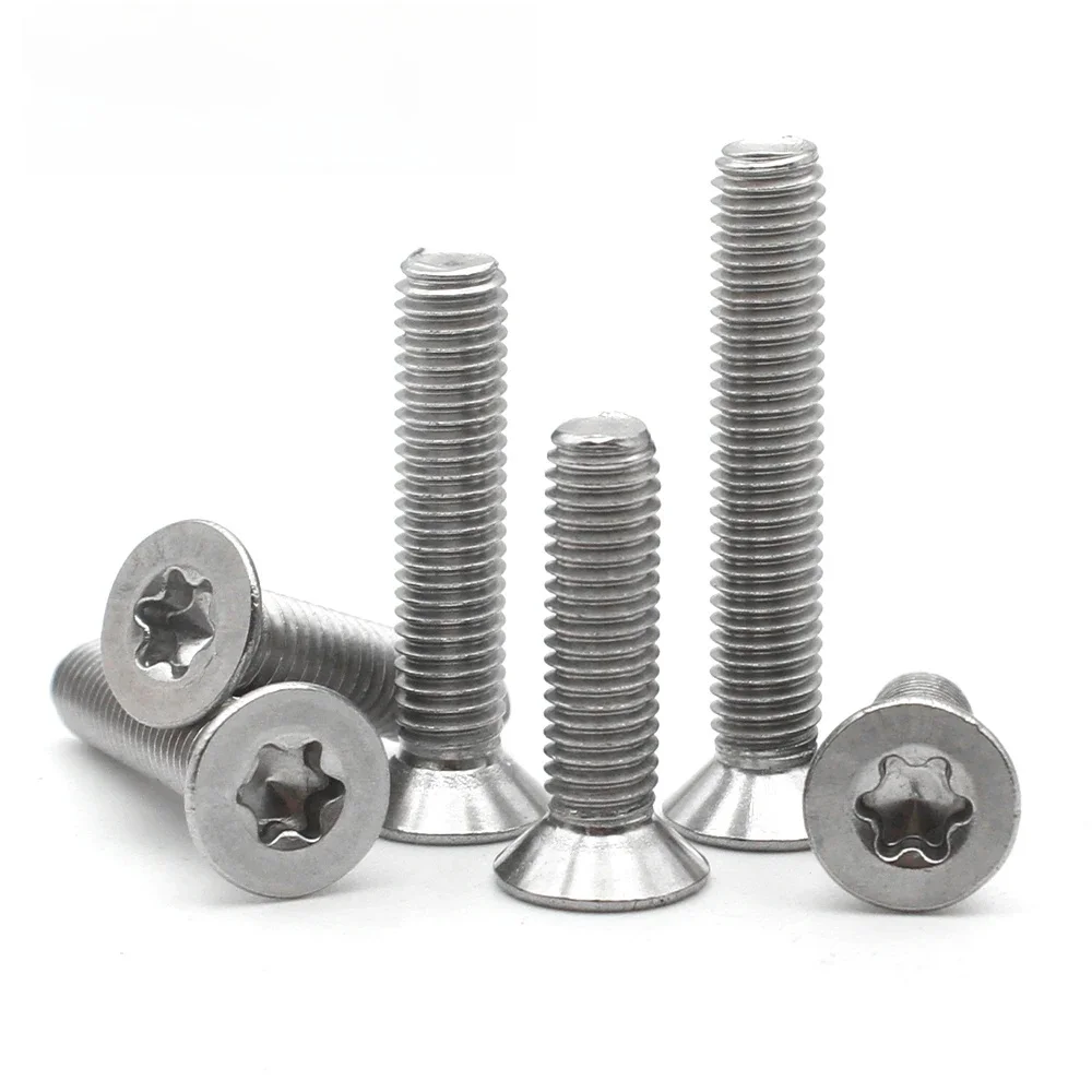 5/10/50pcs M1.4 M1.6 M2 M2.5 M3 M4 M5 M6 A2-70 304 acier inoxydable CM Six lobes Torx vis à tête fraisée plate boulon GB2673