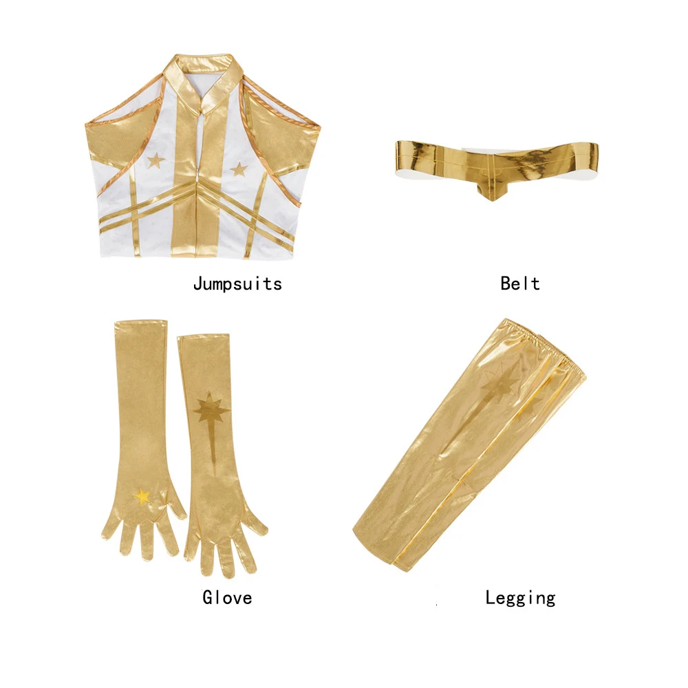 The Boys Starlight Cosplay Costume Annie January White Gold Superhero Bodysuit Women Halloween Carnival Party Role Play Outfit