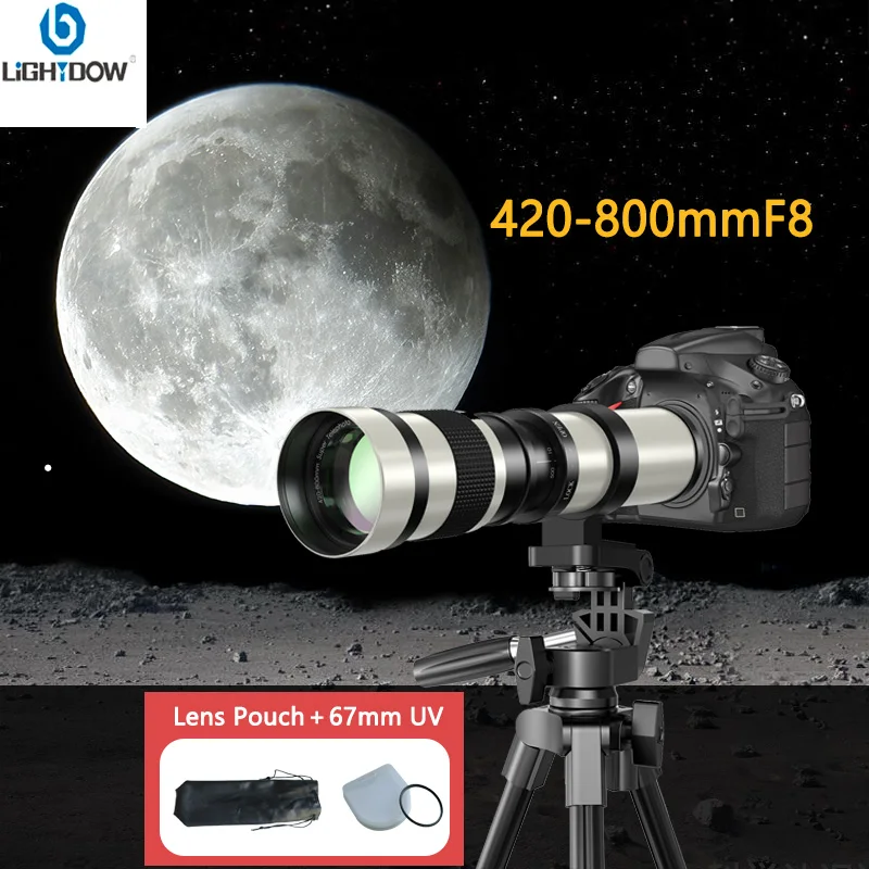 

Lightdow Telephoto Zoom Lens 420-800mm F8.3-16 Manual Focus Lens With 67mm UV filter for Canon Nikon Sony Pentax Olympus Cameras