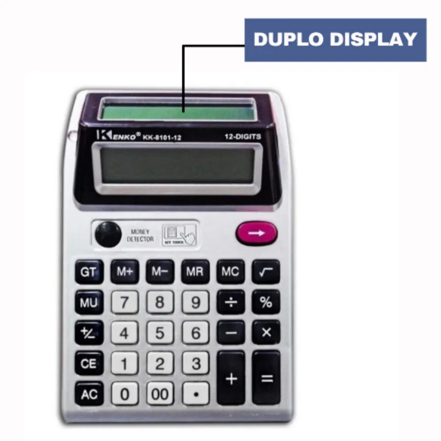 Calculadora Compacta Visor Duplo (testa Dinheiro Falso)