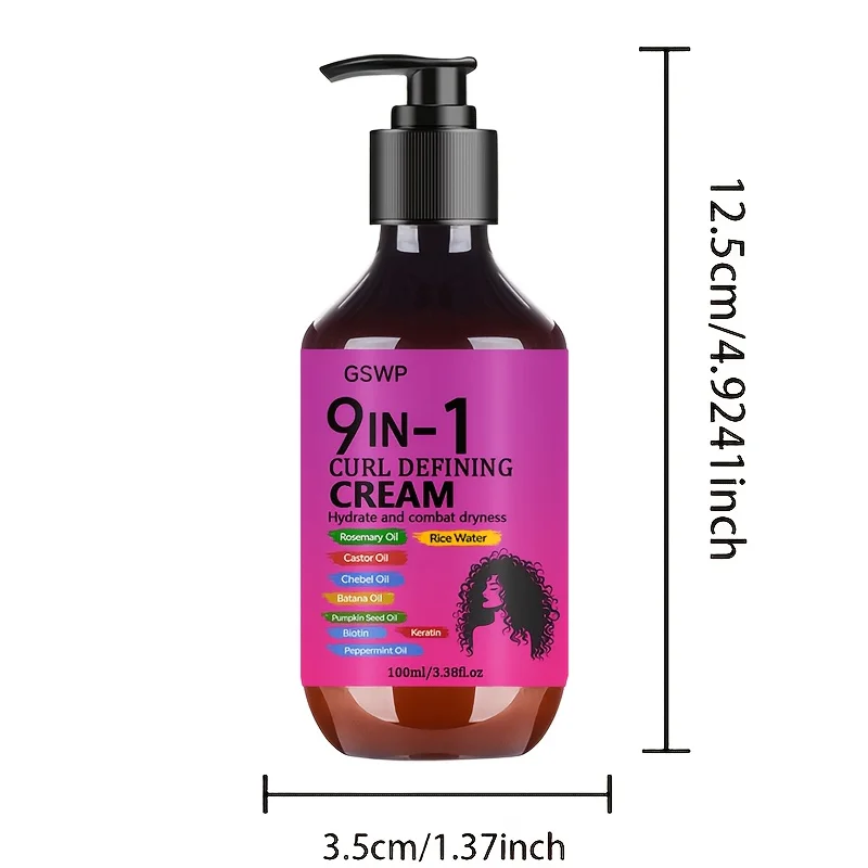 GSWP 9-in-1 Locken-Styling-Creme nährt das Haar und lindert Trockenheit, bietet langanhaltenden Halt für lockiges Haar. 100/200ml – Detail 2