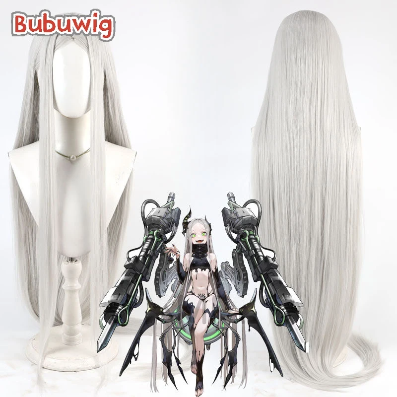 Bubuwig Synthetic Hair Leviathan Cosplay Wigs Nikke The Goddess of Victory Leviathan 150cm Long Silver White Wig Heat Resistant