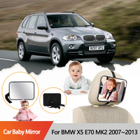 For BMW X5 E70 MK2 2007~2013 2007 2008 Car Rear Seat Mirror Baby Child Seat Safety MirrorAdjustable Wide Monitor Square Safety