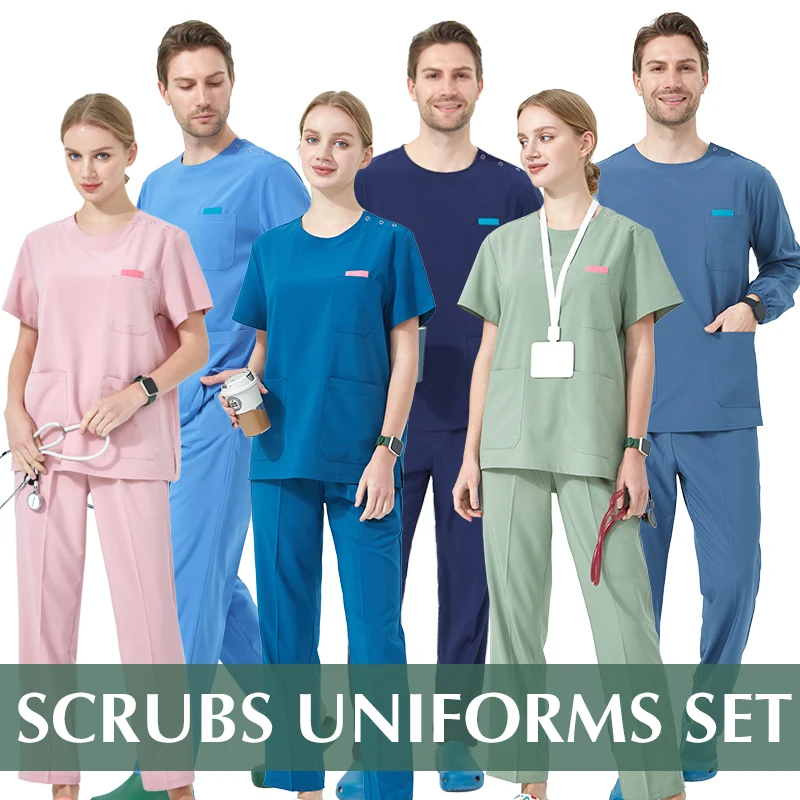 New Arrivals Women Nurse Uniform Medical Staff Suit Pet Hospital Scrubs Dental Hygienist Outfit Clinic Surgery Clothing S02