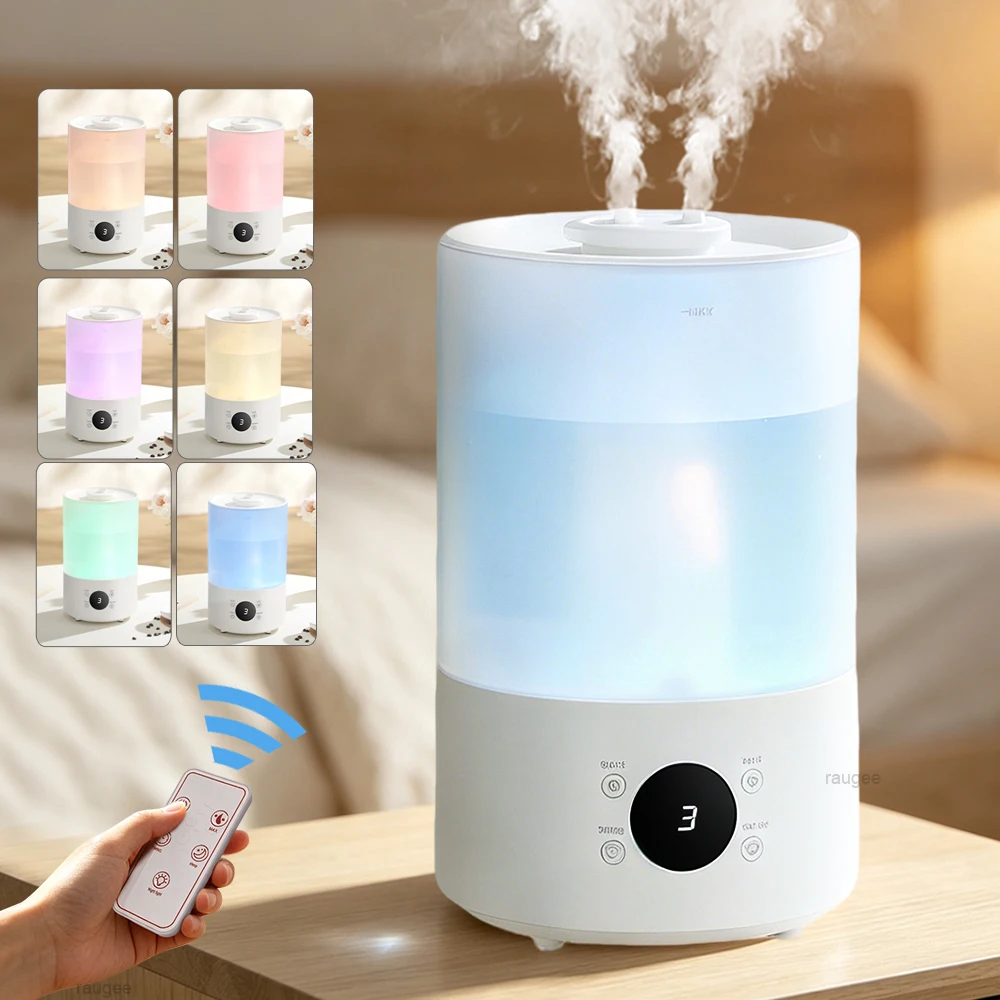 USB-Luftbefeuchter, kabelloser Kaltnebel-Sprühzerstäuber mit LED-Nachtlicht, 4L großes Fassungsvermögen für Zuhause, Schlafzimmer, Büro