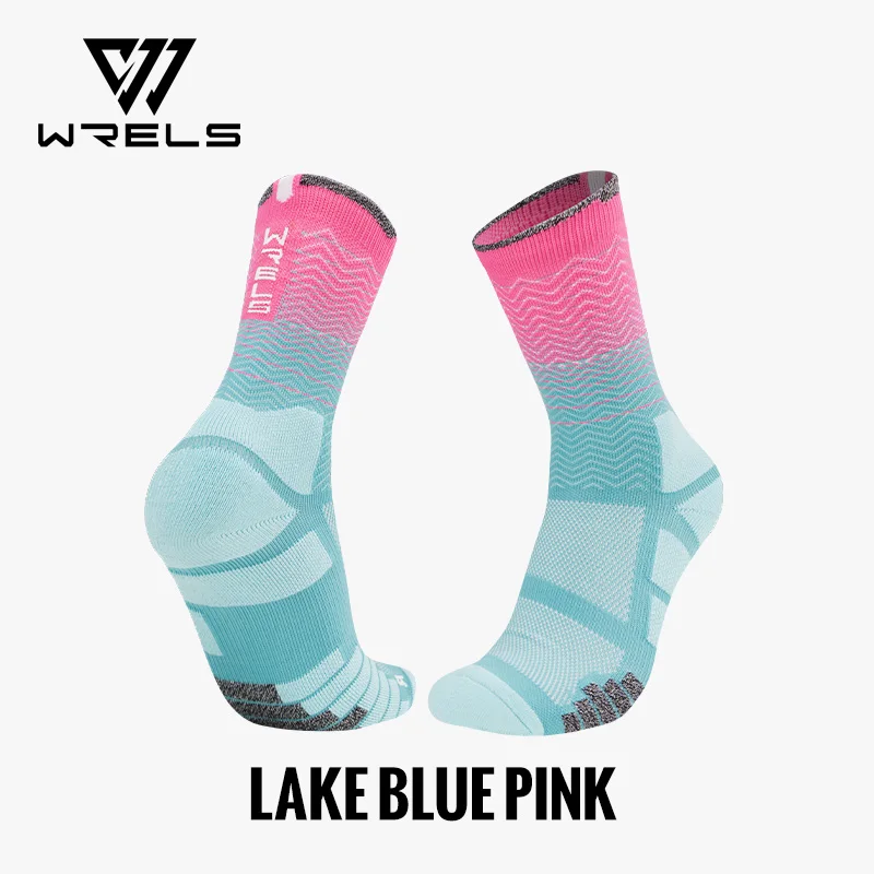 WRELS 1/2/3 gepolsterte Sport-Sportsocken, atmungsaktive Laufsocken, gepolstert, feuchtigkeitsableitend, für Spaziergänge, Wandern, Laufen
