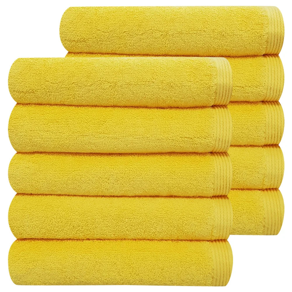 [Daju towel] 5pcs/10pcs Hotel towel 150g 40cm x 80cm easy-to-use usually thick vivid Yellow  Pure Cotton Absorption Good Dailly towel