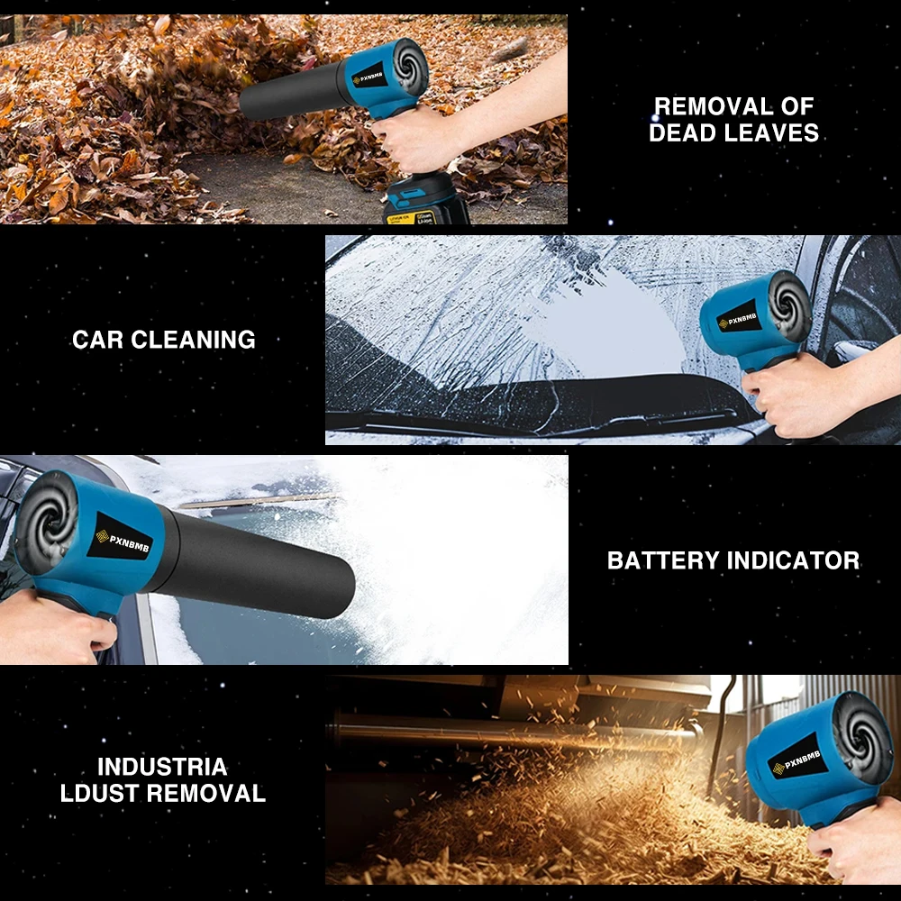 PXNBMB 300000 دورة في الدقيقة منفاخ توربو كهربائي بدون فرش مروحة نفاثة 400 متر/الثانية منفاخ أوراق الشجر المحمول تهب الغبار لدبابيس بطارية ماكيتا 18 فولت #5