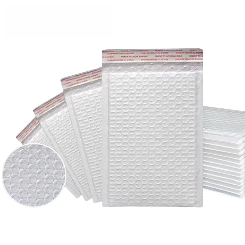 Sacs d'enveloppe en mousse blanche, 500 pièces, enveloppes d'expédition rembourrées auto-scellantes avec sac d'expédition à bulles, sac de paquets d'expédition