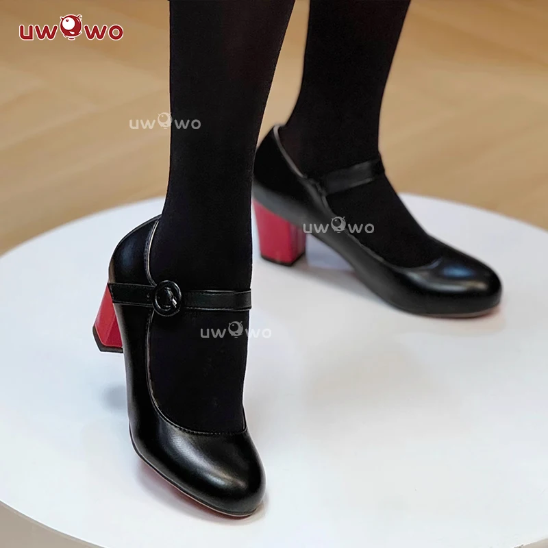 UWOWO Alexandrina Shoes Zenless Zone Zero Cosplay /ZZZ Cosplay Alexandrina  Cosplay Shoes Black Red High Heel Shoes Size 34-43