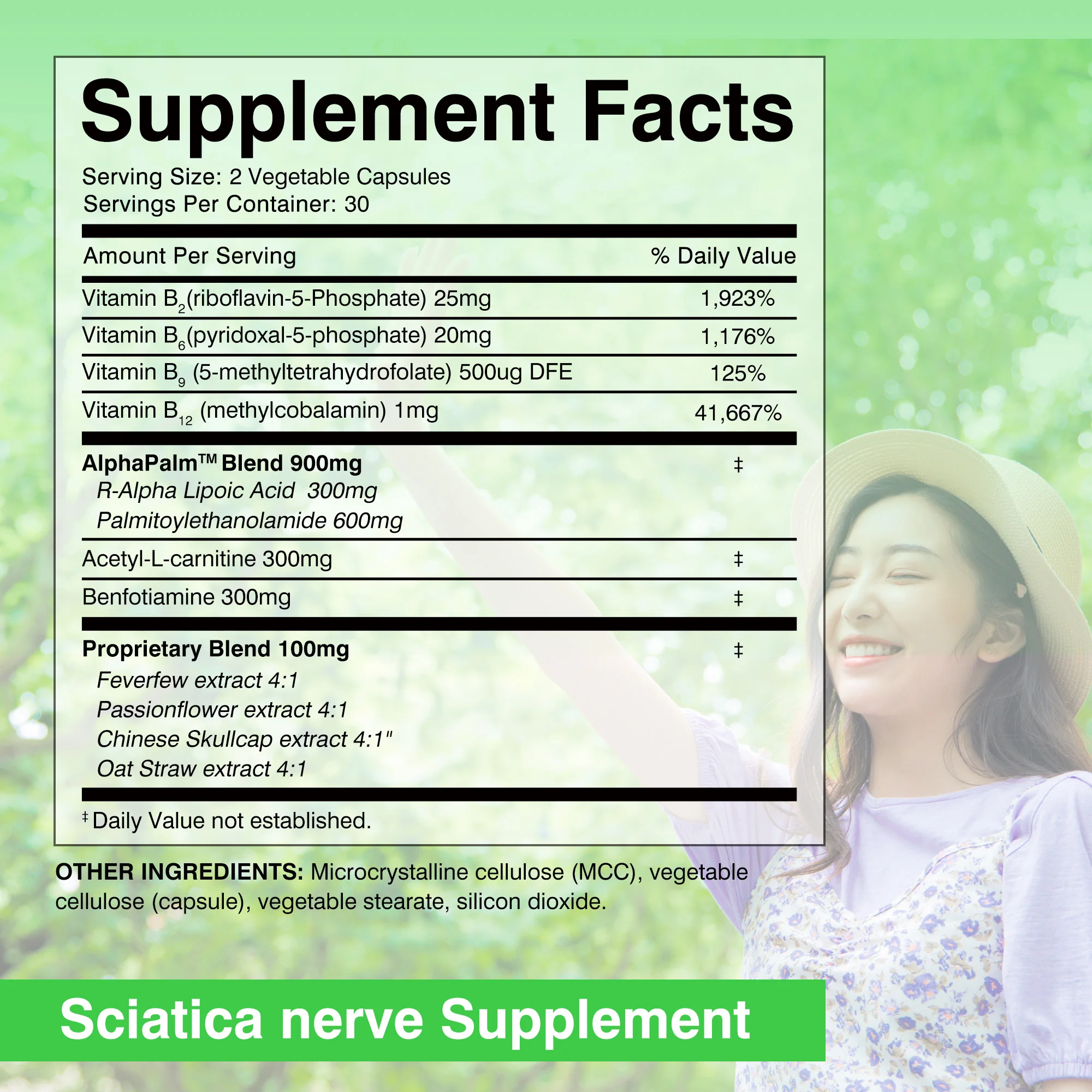 Sciatic Nerve Supplement - Nervous System and Joint Support - R-Alpha Lipoic Acid, Vitamin B Complex - 60 Capsules