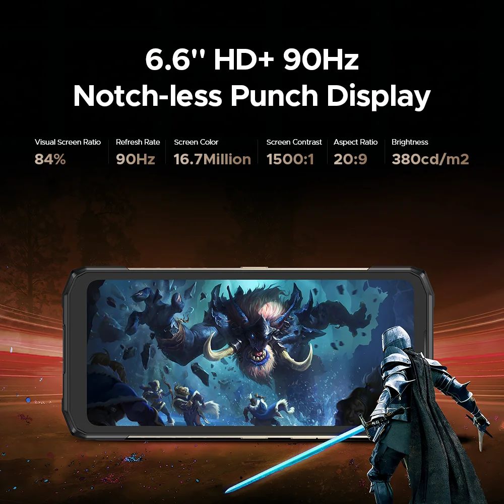 DOOGEE Blade20 Turbo 5G هاتف متين Gemini Al 6.6 بوصة شاشة 10300 مللي أمبير بطارية 8 جيجابايت 256 جيجابايت 50 ميجابكسل كاميرا أندرويد 15 NFC الهاتف المحمول