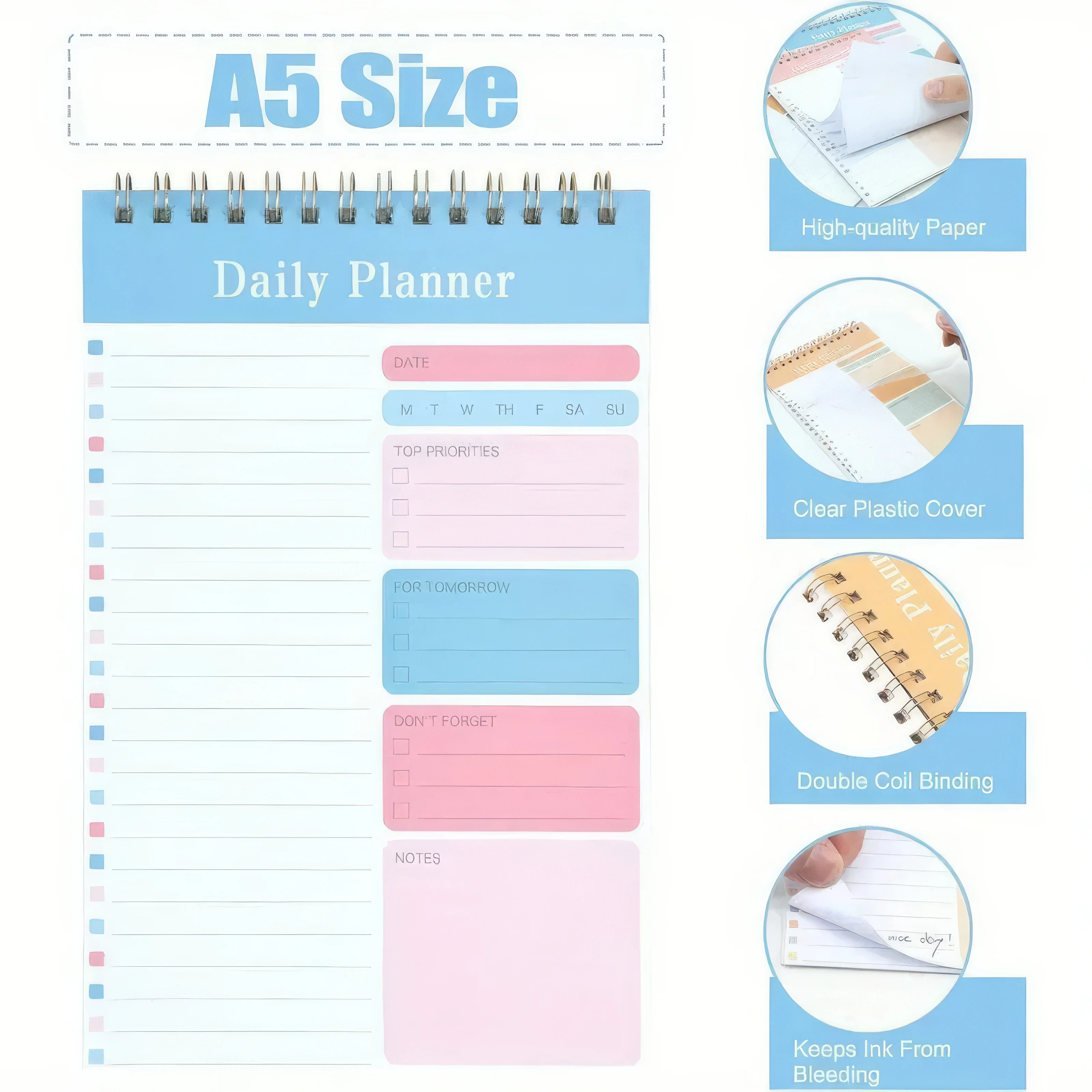 1 PCS-A5 Plan Notebook Portable Easy-to-Use Quick Planning Journal for Office School Daily Organizing
