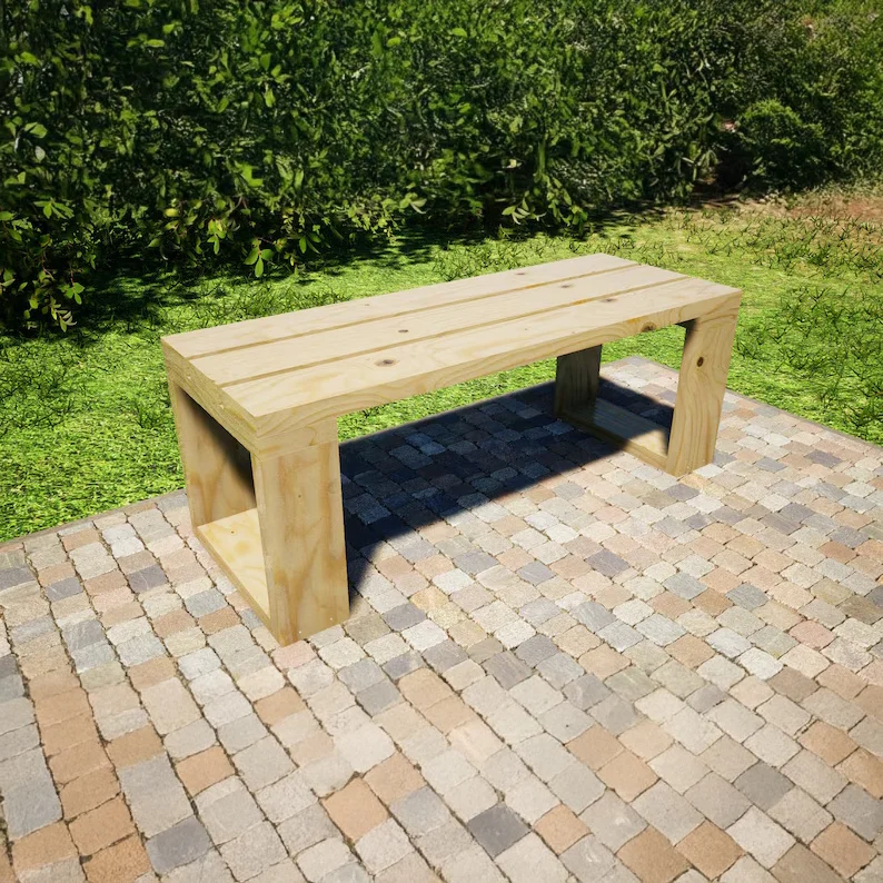 

Outdoor Bench Plans – DIY Garden Bench (48" x 18") Made from 2x6 Lumber Only