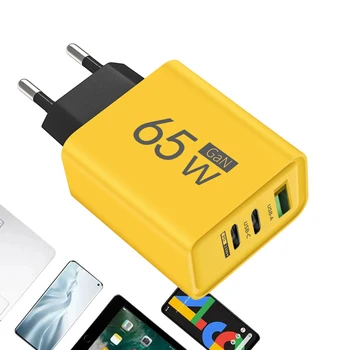 GaN 65W USB C hızlı şarj PD 3.0 ab/abd Plug hızlı şarj duvar adaptörü iPhone 15 için Xiaomi Huawei Samsung cep telefonu şarj