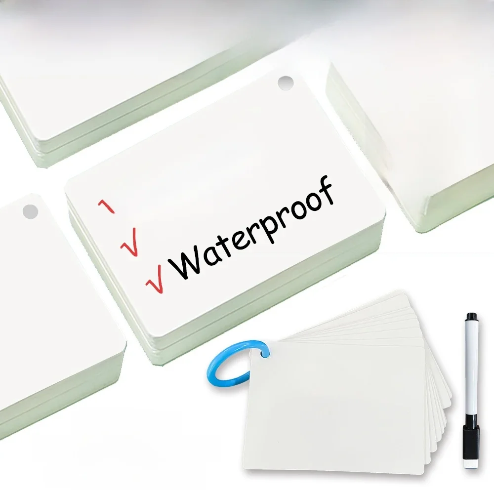 Cartes vierges effaçables à sec, 20 pièces, cartes de jeu de société réutilisables, Guide d'étude et cartes d'écriture de notes, outils pédagogiques pour la formation des mots ou des mathématiques